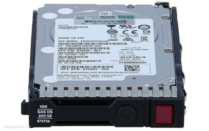 Жесткий диск HPE 600GB SAS 12G Enterprise 10K SFF (2.5") (872477-B21)  Bakıda